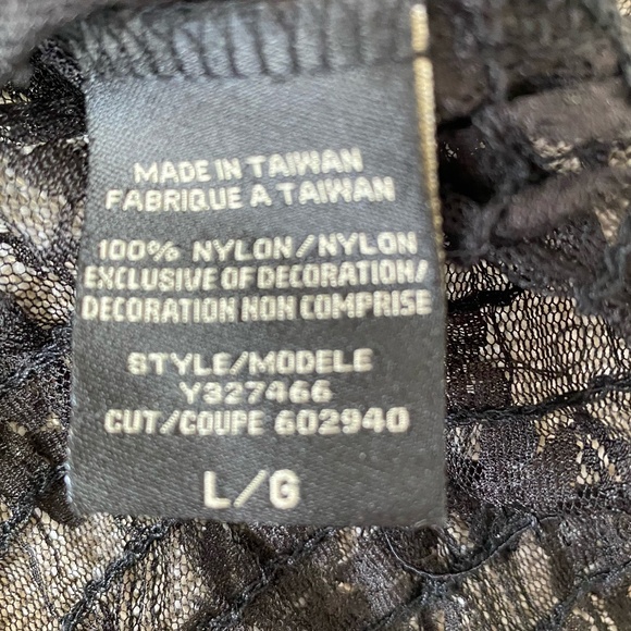 Guess Black Sheer Floral Lace Wide Neck Party Casual Blouse Top- Sz-L - Picture 12 of 16